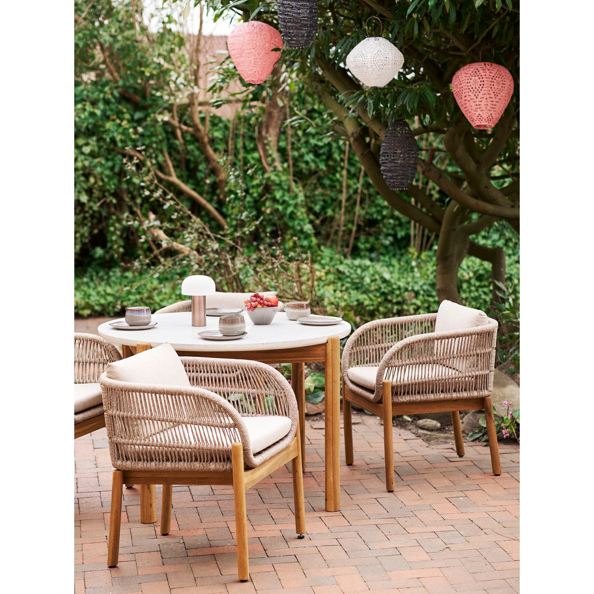 Greatham – LED Laterne, rosé, aufladbar